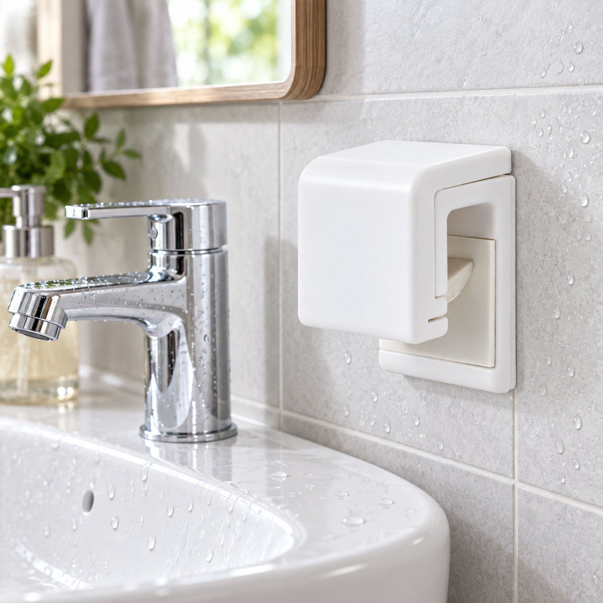 Plastic Wall Mounted Push Type Towel Holder For Bathroom Kitchen And Home Uses