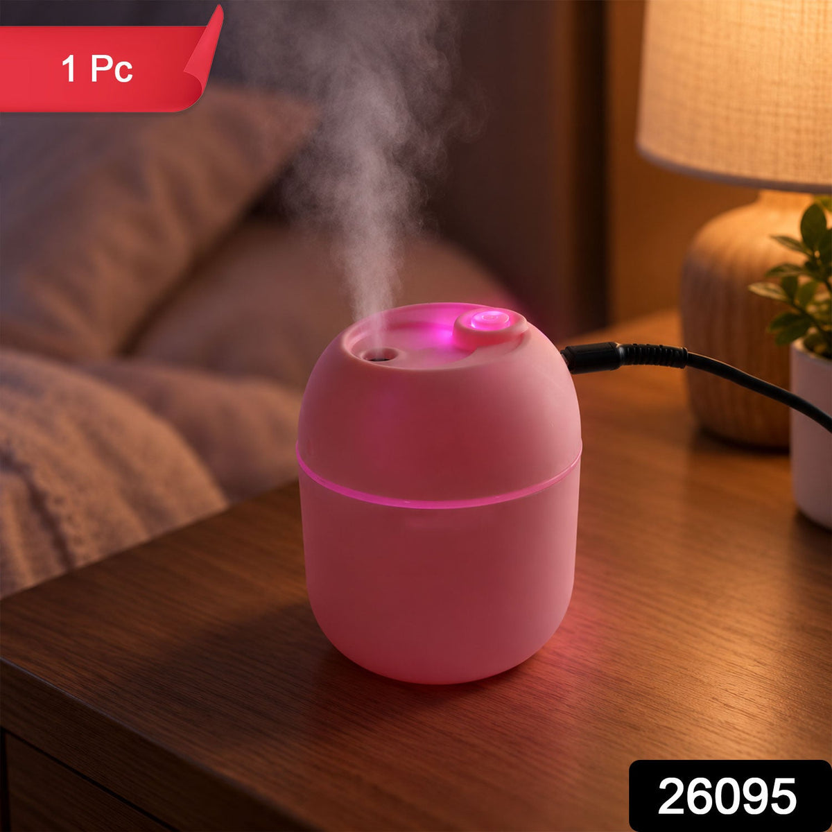 Usb Mini Cool Mist Air Humidifier With Led Night Light Usb Cable (1 Pc)