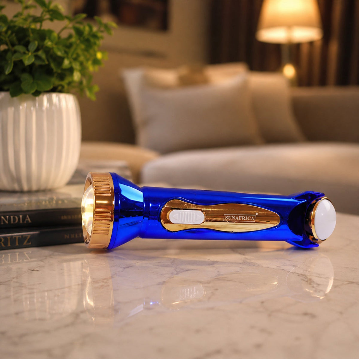 Usb Rechargeable 2-in-1 Led Flashlight With Soft Lamp For Emergency Use (1 Pc)