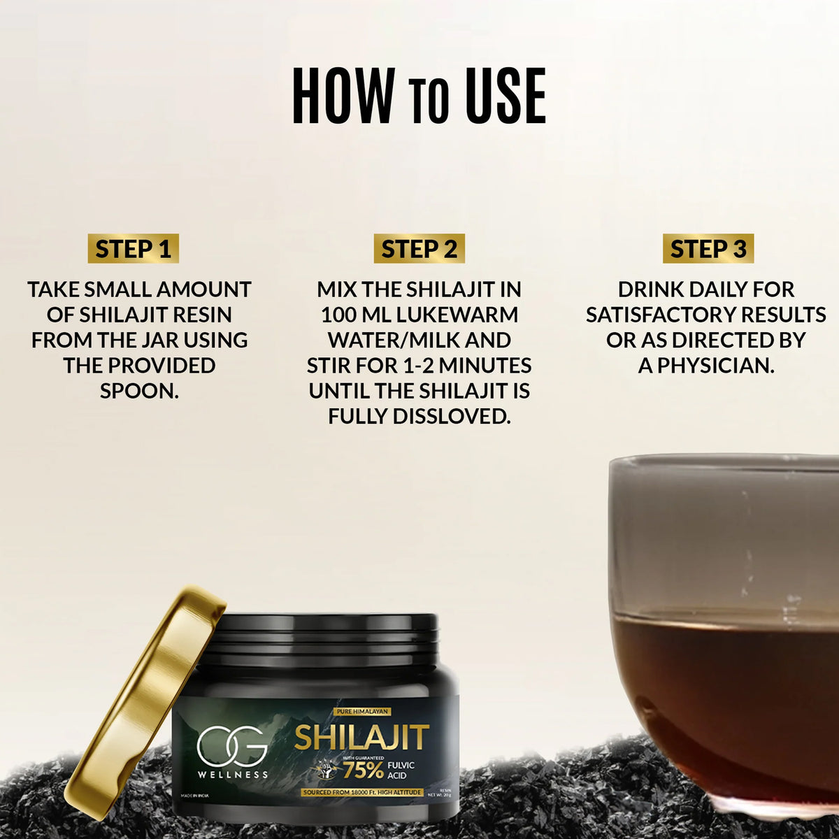 Og Wellness Pure Himalayan Shilajit Resin (20 Gm 1 Pc)