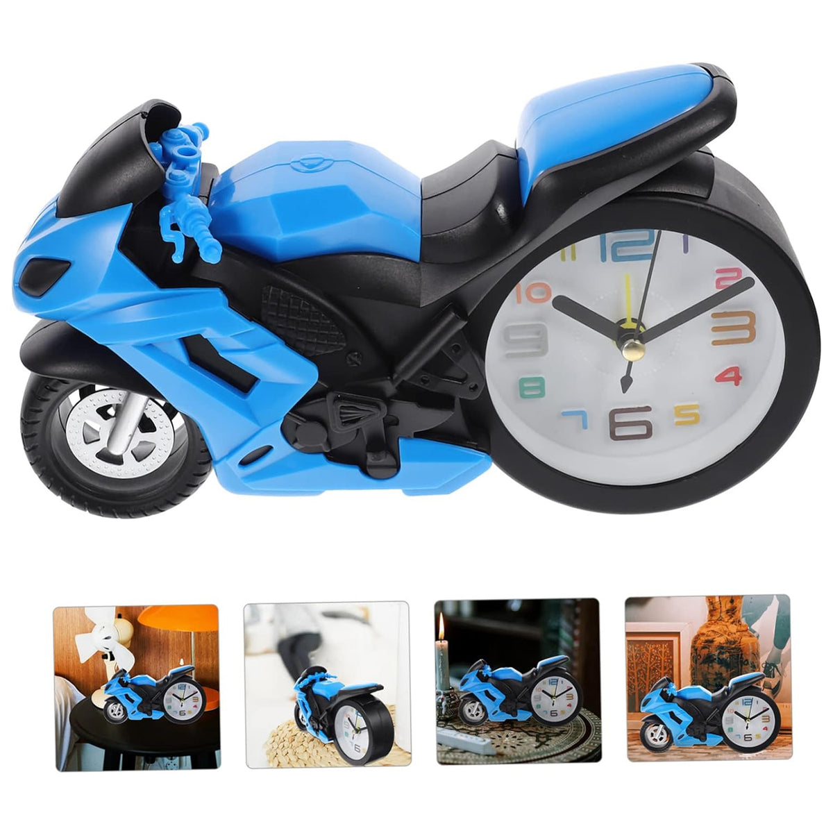 17639 Fashioned Alarm Clock Novelty Retro Motorcycle Motorbike Engine Style Clocks Alarm Clock Desktop Decoration Kids Gift
