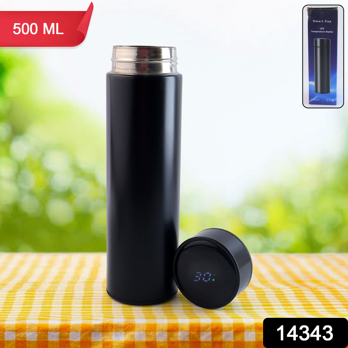 Black Vacuum Insulated Water Bottle (1 Pc 500ml)