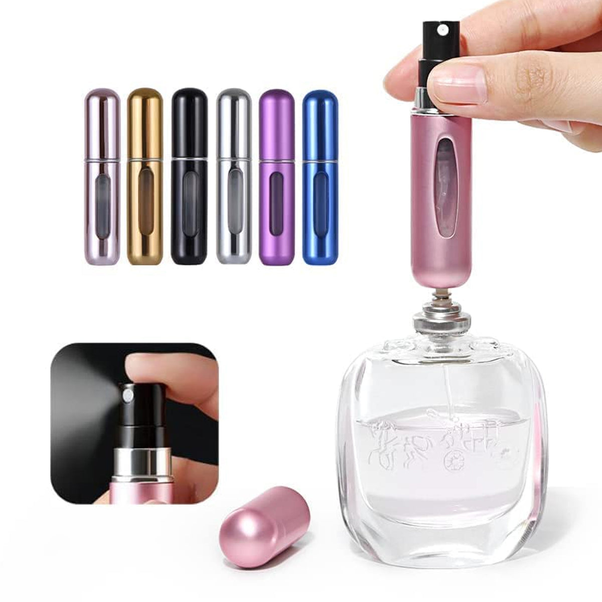 Mini Portable Perfume Empty Spray Bottle (1 Pc Mix Color)