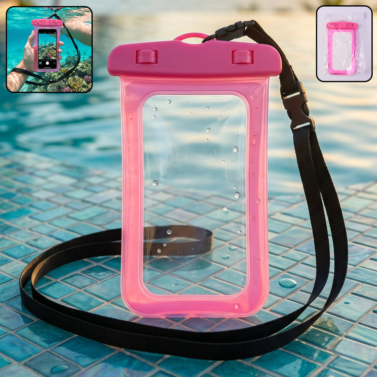 Waterproof Mobile Pouch Cover 1 Pc Universal Sealed Phone Case With Lanyard