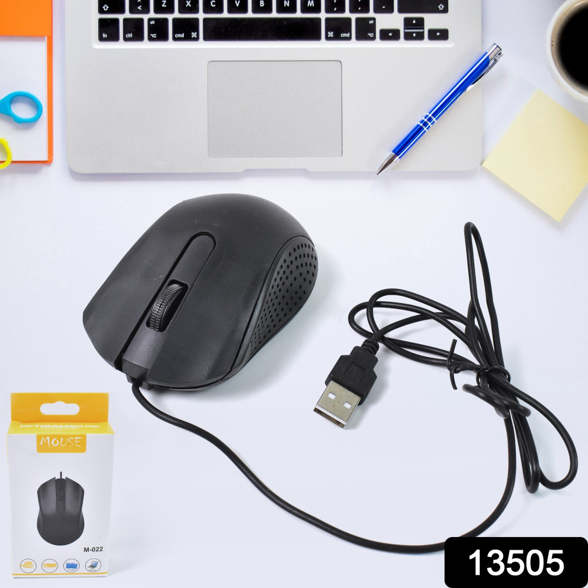 Computer Laptop Wired Optical Mouse M-022 (1 Pc)