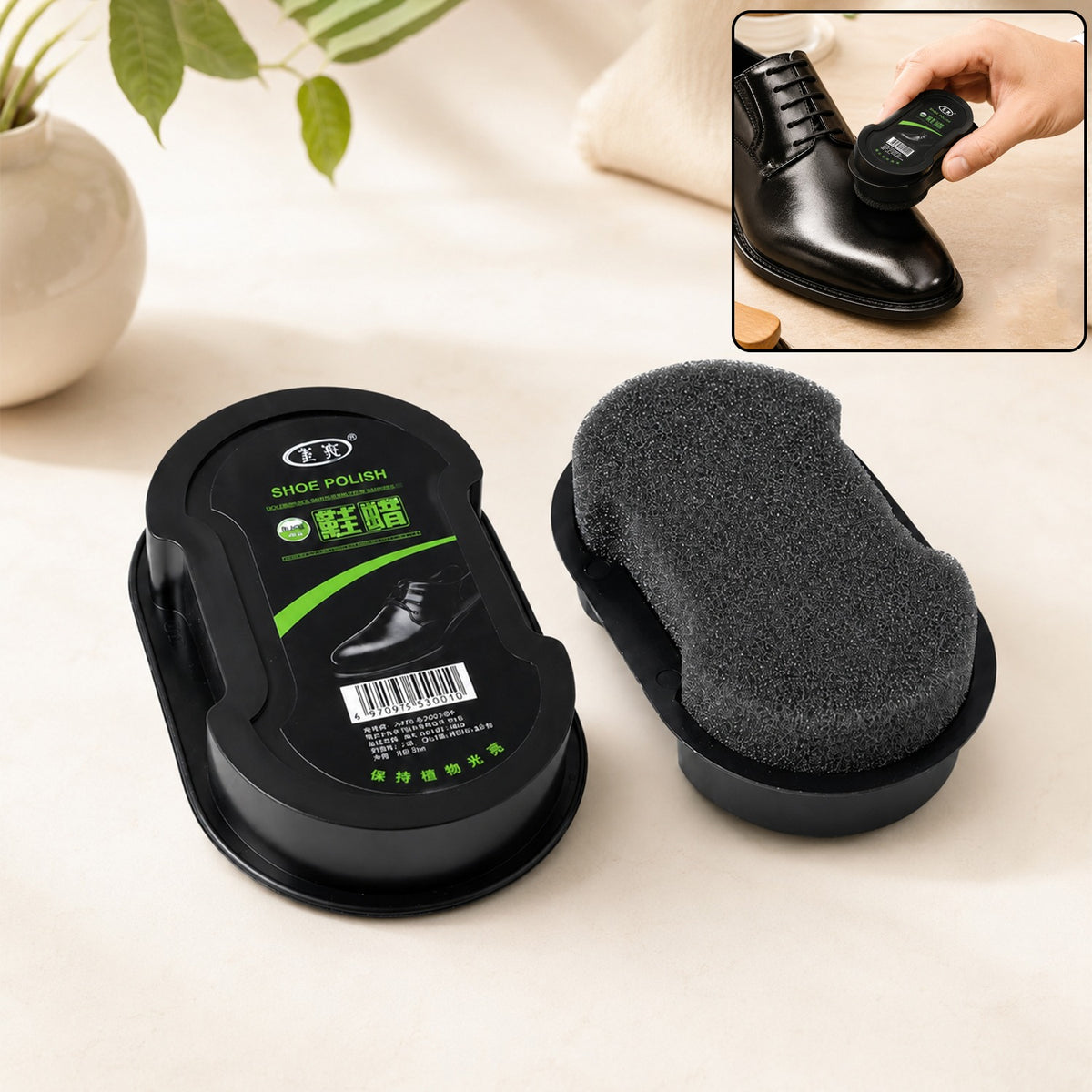 Shoe Polish Sponge Instant Shine Easy Leather Care