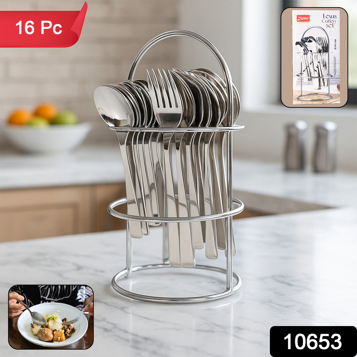Apex Premium Stainless Steel Cutlery (16 Pc Set)