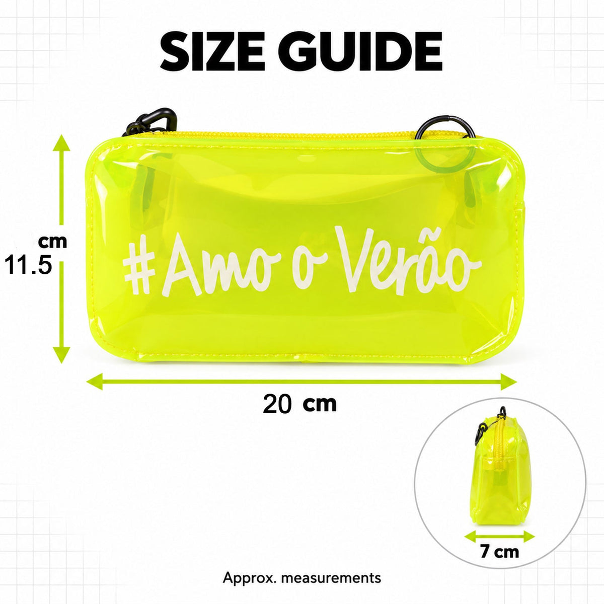 Transparent Pvc Crossbody Bag With Adjustable Strap And Zipper (1 Pc 20x11 Cm)