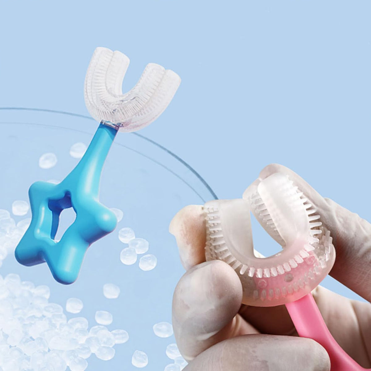 Star U-shape Silicone Manual Toothbrush (1 Pc)