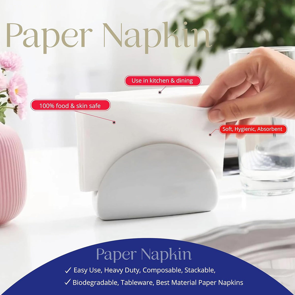 Soft Absorbent Disposable Tissue Napkins Paper (75 Pc)