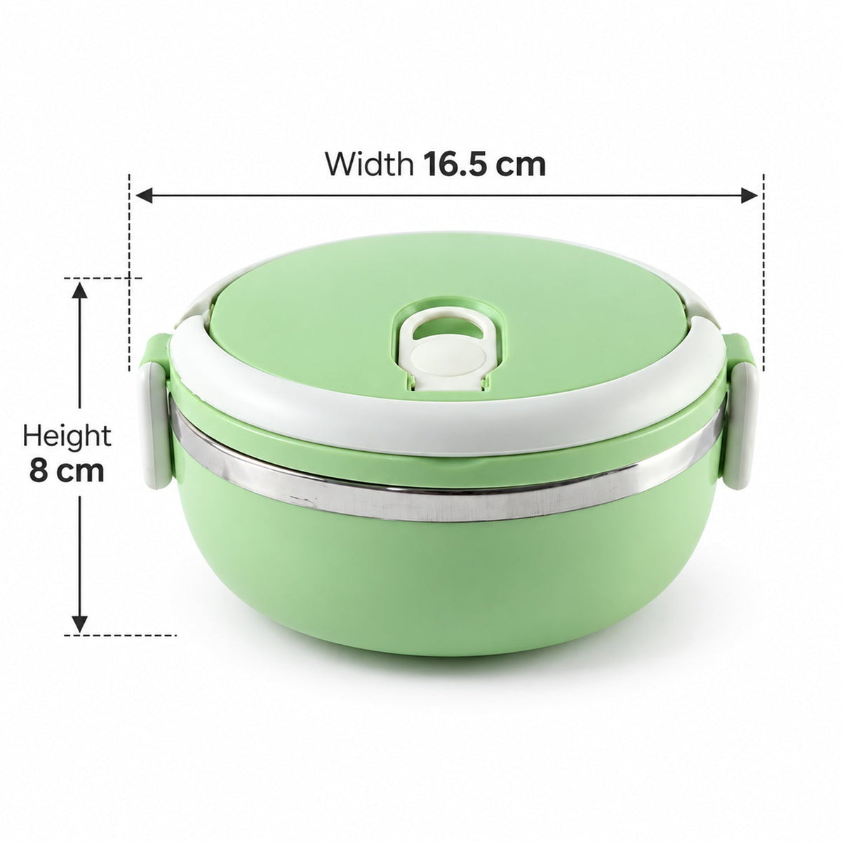 Single Layer Stainless Steel Inner Lunch Box With Carry Handle (700 Ml)