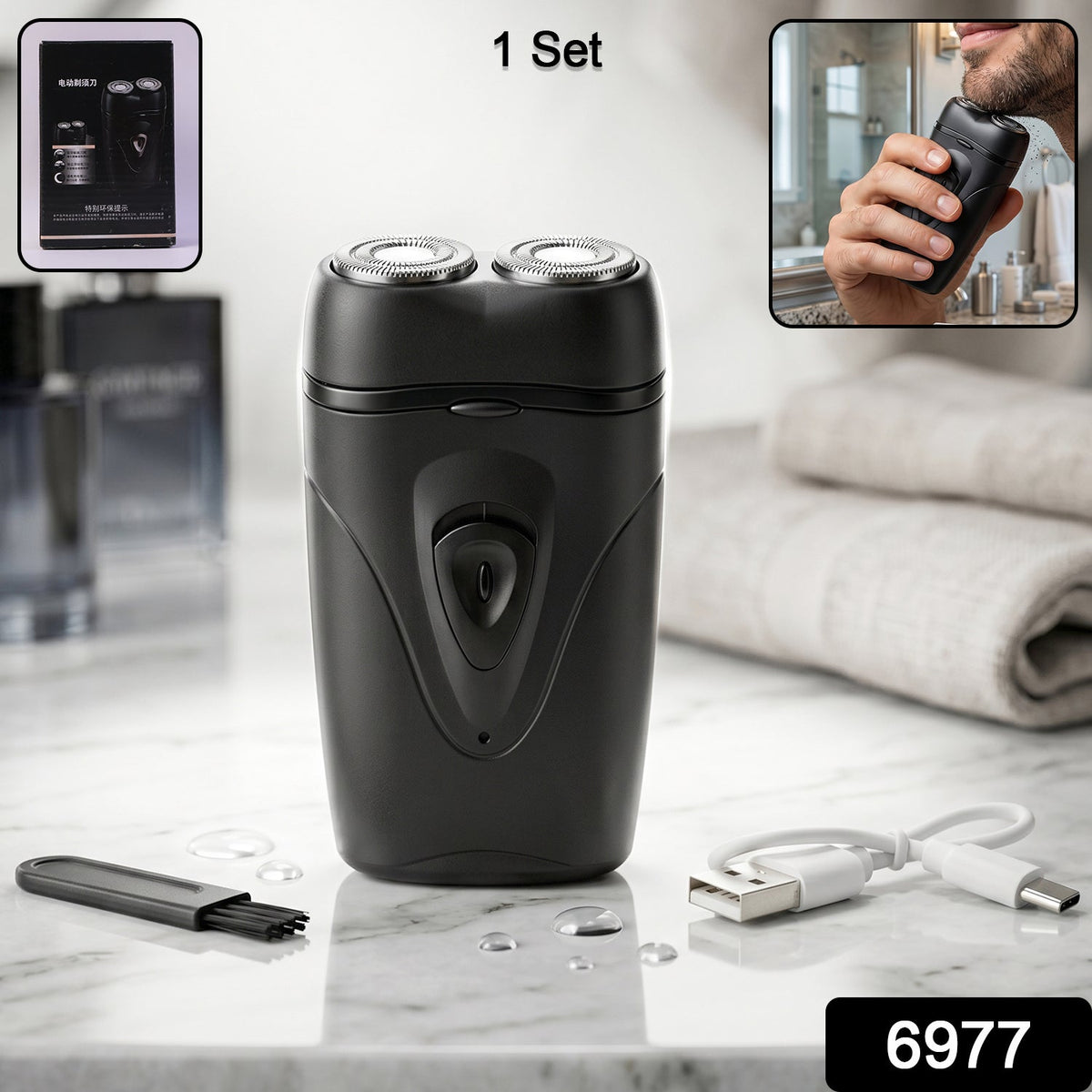 Portable Electric Shaver For Men Compact Rechargeable Cordless