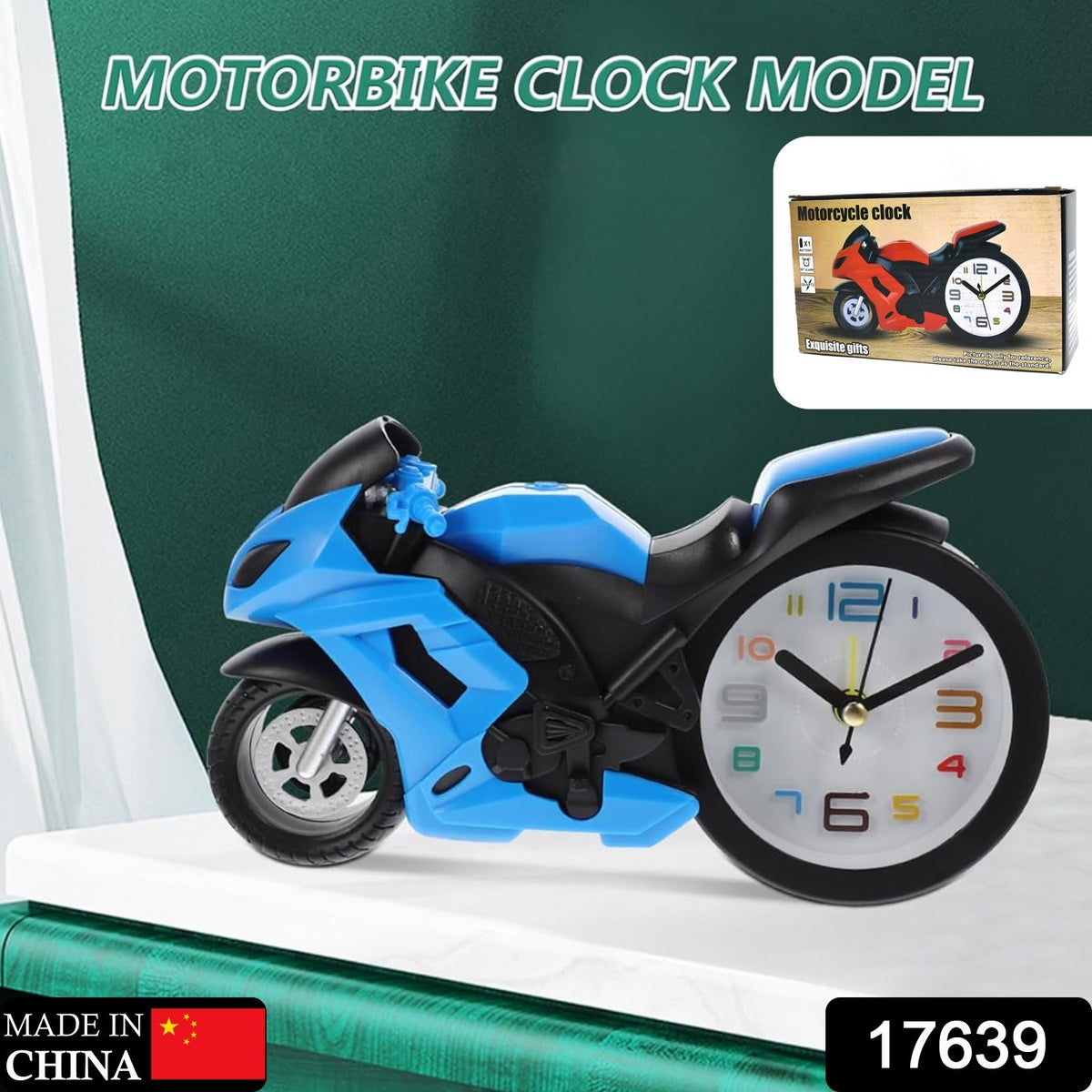 17639 Fashioned Alarm Clock Novelty Retro Motorcycle Motorbike Engine Style Clocks Alarm Clock Desktop Decoration Kids Gift