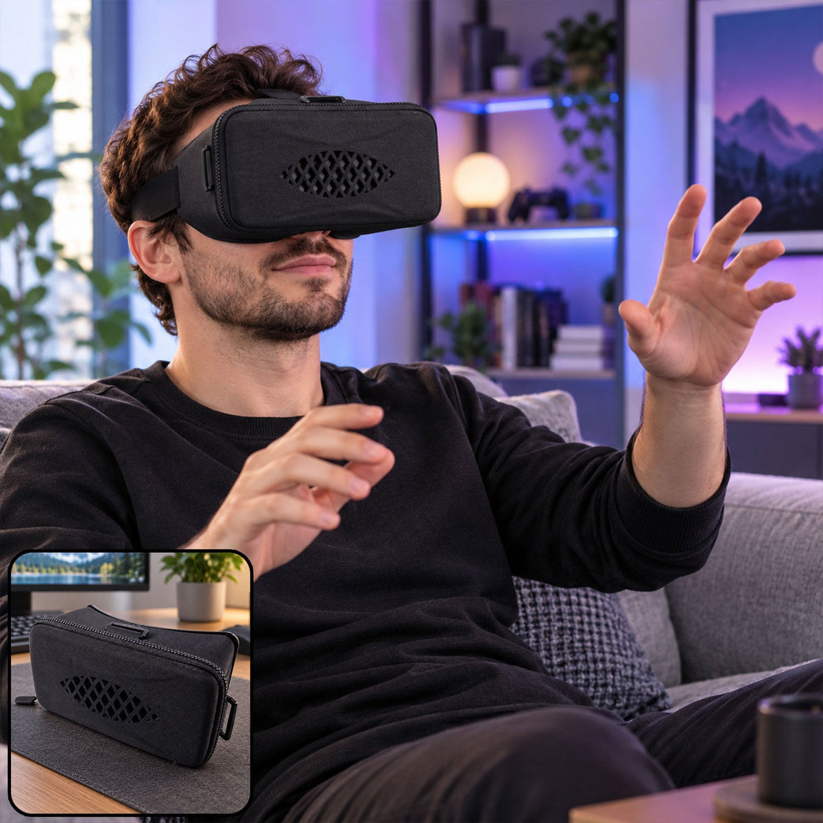 3d Virtual Reality Smartphone Headset With Dual Lenses And Focus Control Without Belt (1 Pc)