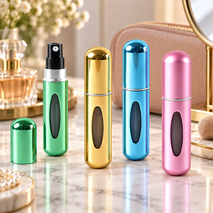 Mini Empty Refillable Perfume Spray Bottles With Refill Valve For Travel (4 Pc)