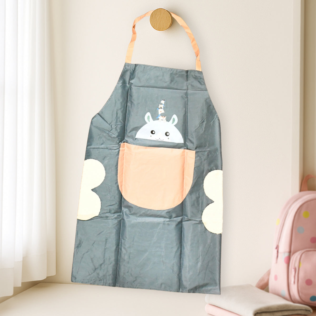 Cute Cartoon Animal Design Kitchen Apron (1 Pc)