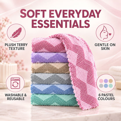 Women Soft Cotton Handkerchiefs Rumal Chevron Pattern (12 Pc Set 25x25 Cm)