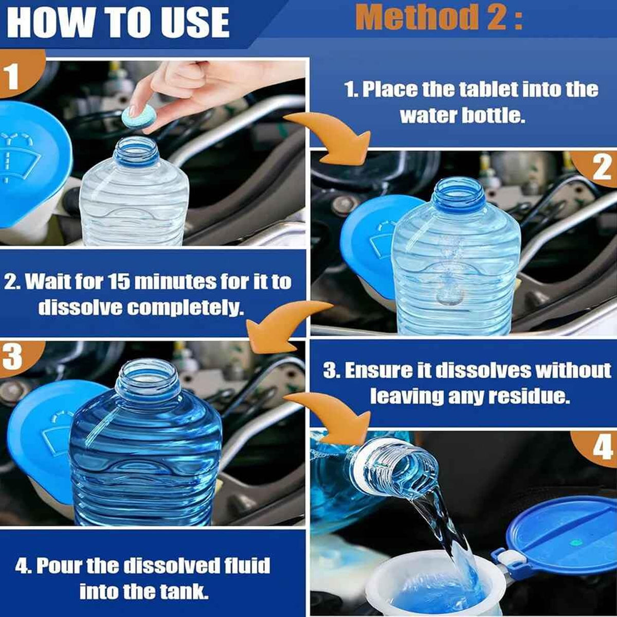 Car Windshield Glass Cleaning Effervescent Tablet (1 Pc)