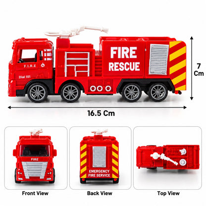 Pullback Fire Rescue Truck Toy With Movable Nozzle For Kids Indoor Play (1 Pc)