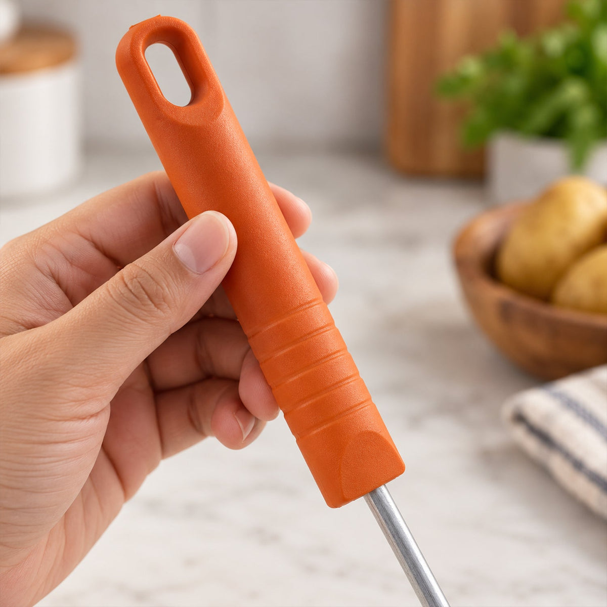 Stainless Steel Potato Masher With Plastic Handle For Pav Bhaji And Vegetables (1 Pc)