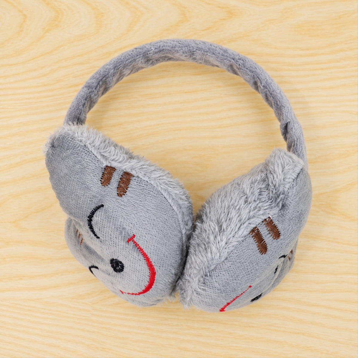 Smiley Plush Winter Warm Ear Muffs For Everyday Cold Weather Wear (1 Pc)