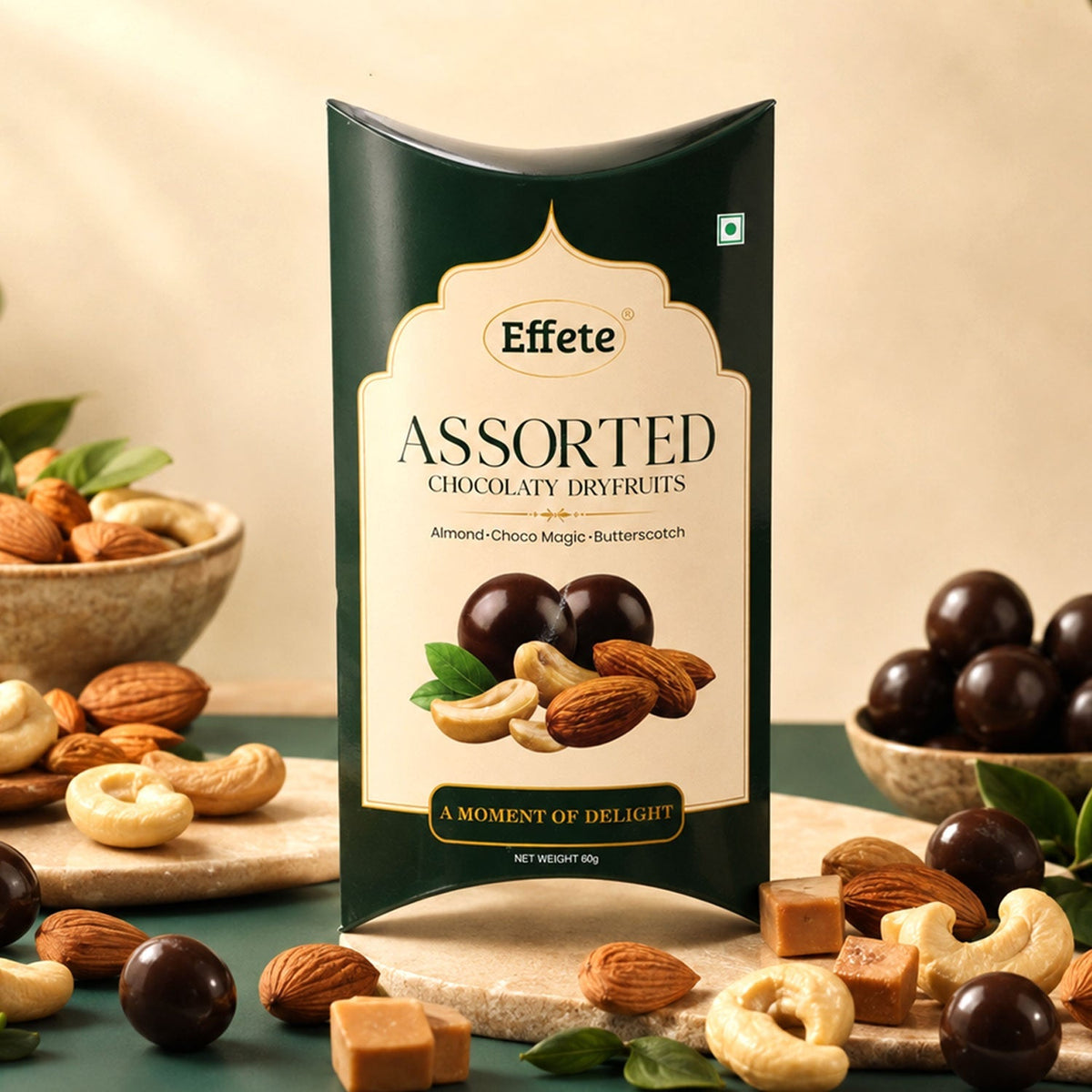 Assorted Chocolaty Dryfruits  Almond Choco Magic  Butterscotch 60g
