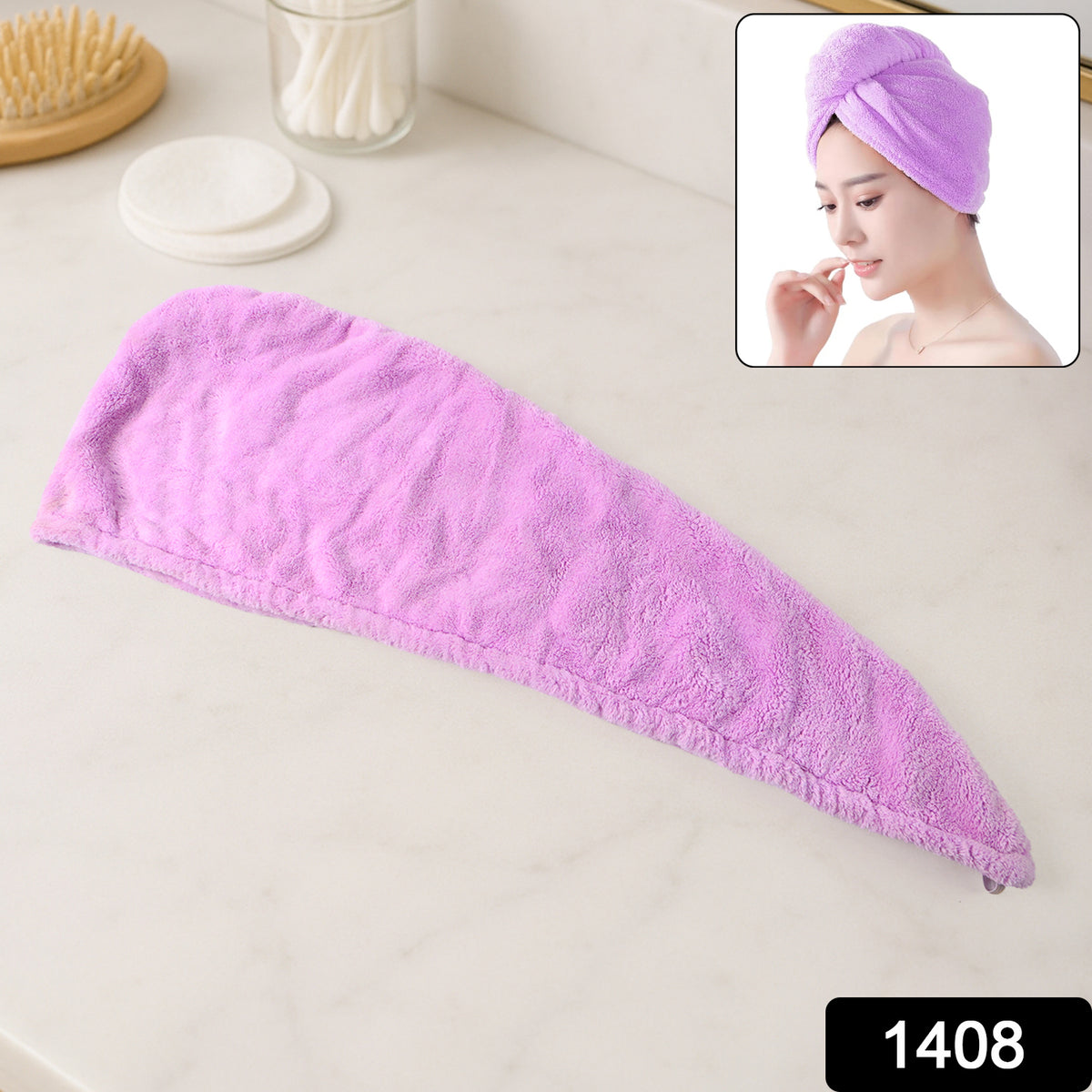 1408 Quick Turban Hair-drying Absorbent Microfiber Toweldry Shower Caps