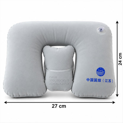 Inflatable Travel Neck Pillow For Flights Train Trips  Seated Rest (1 Pc)