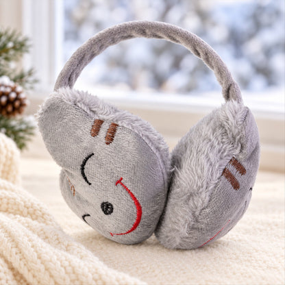 Smiley Plush Winter Warm Ear Muffs For Everyday Cold Weather Wear (1 Pc)