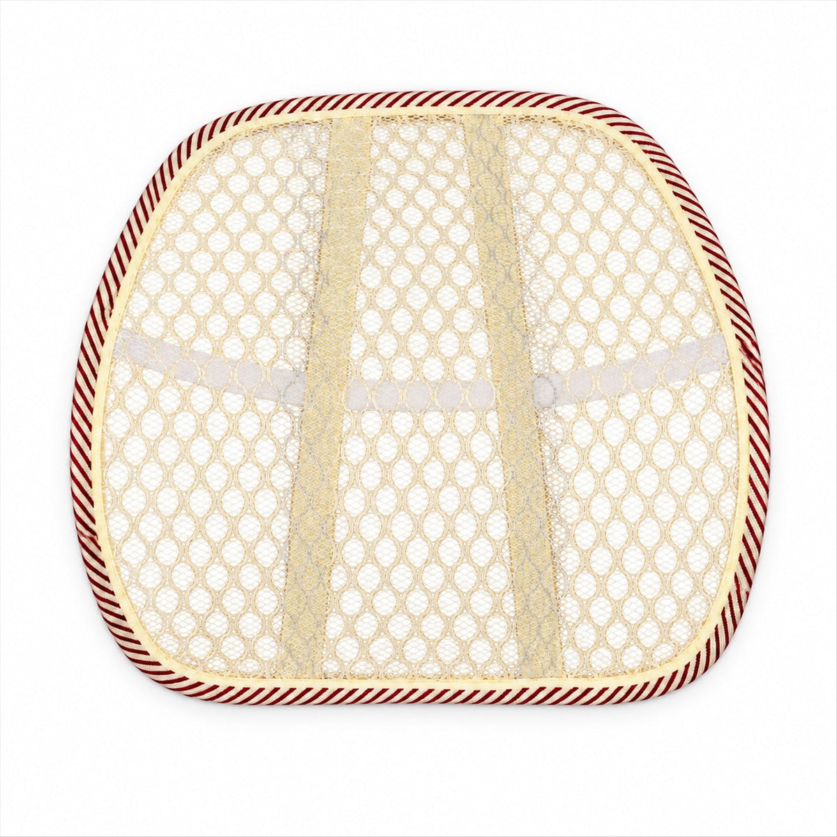 Car Seat Mesh Back Support With Curved Frame  Elastic Strap Backrest (1 Pc)