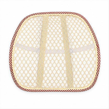 Car Seat Mesh Back Support With Curved Frame  Elastic Strap Backrest (1 Pc)