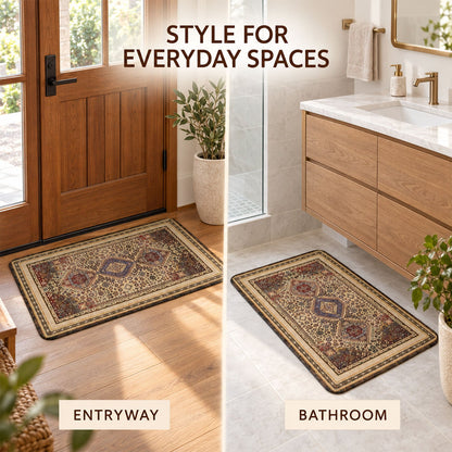 Traditional Print Decorative Floor Mat For Home Entryways (1 Pc 57x38 Cm)