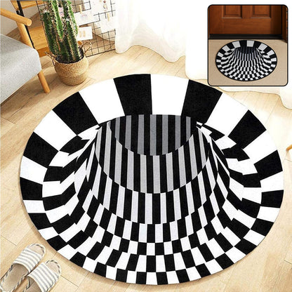 3d Space Round Carpet Floor Mat Non-woven Doormat (60 Cm)
