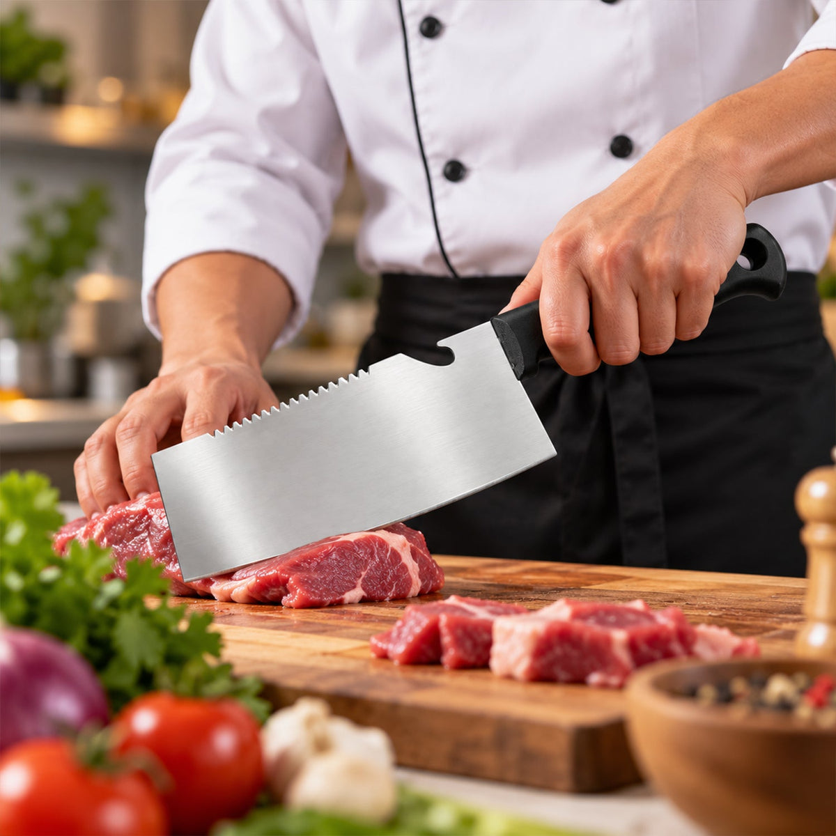 Small Stainless Steel Kitchen Cleaver Knife For Chopping (1 Pc)
