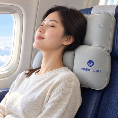 Inflatable Travel Neck Pillow For Flights Train Trips  Seated Rest (1 Pc)