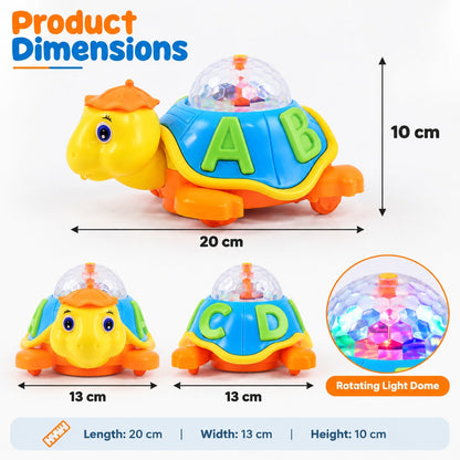 Musical Tortoise Toy With 3d Led Light Projector For Kids (1 Pc)