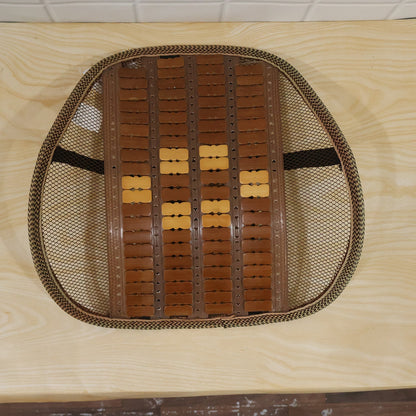 Car Seat Mesh Back Support With Wooden Bead Panel For Office Chairs (1 Pc)