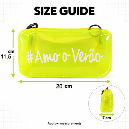 Transparent Pvc Crossbody Bag With Adjustable Strap And Zipper (1 Pc 20x11 Cm)