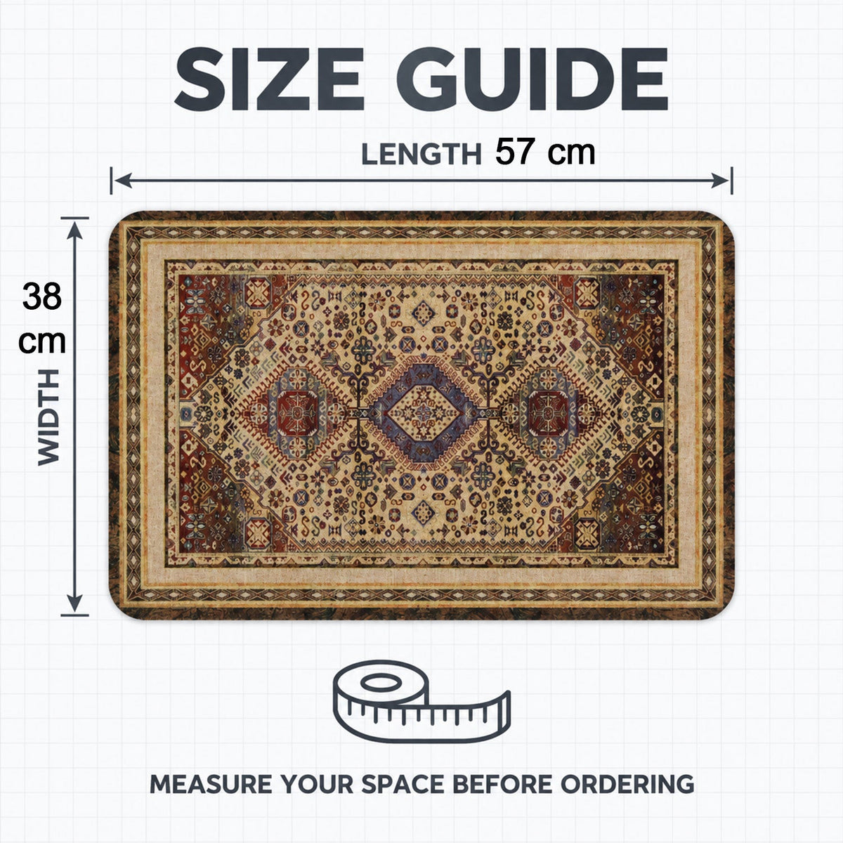 Traditional Print Decorative Floor Mat For Home Entryways (1 Pc 57x38 Cm)