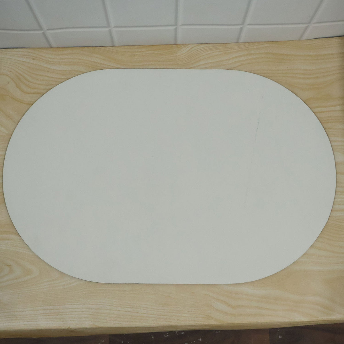 Decorative Rounded Floor Mat With Textured Surface For Home (1 Pc 60x40 Cm)