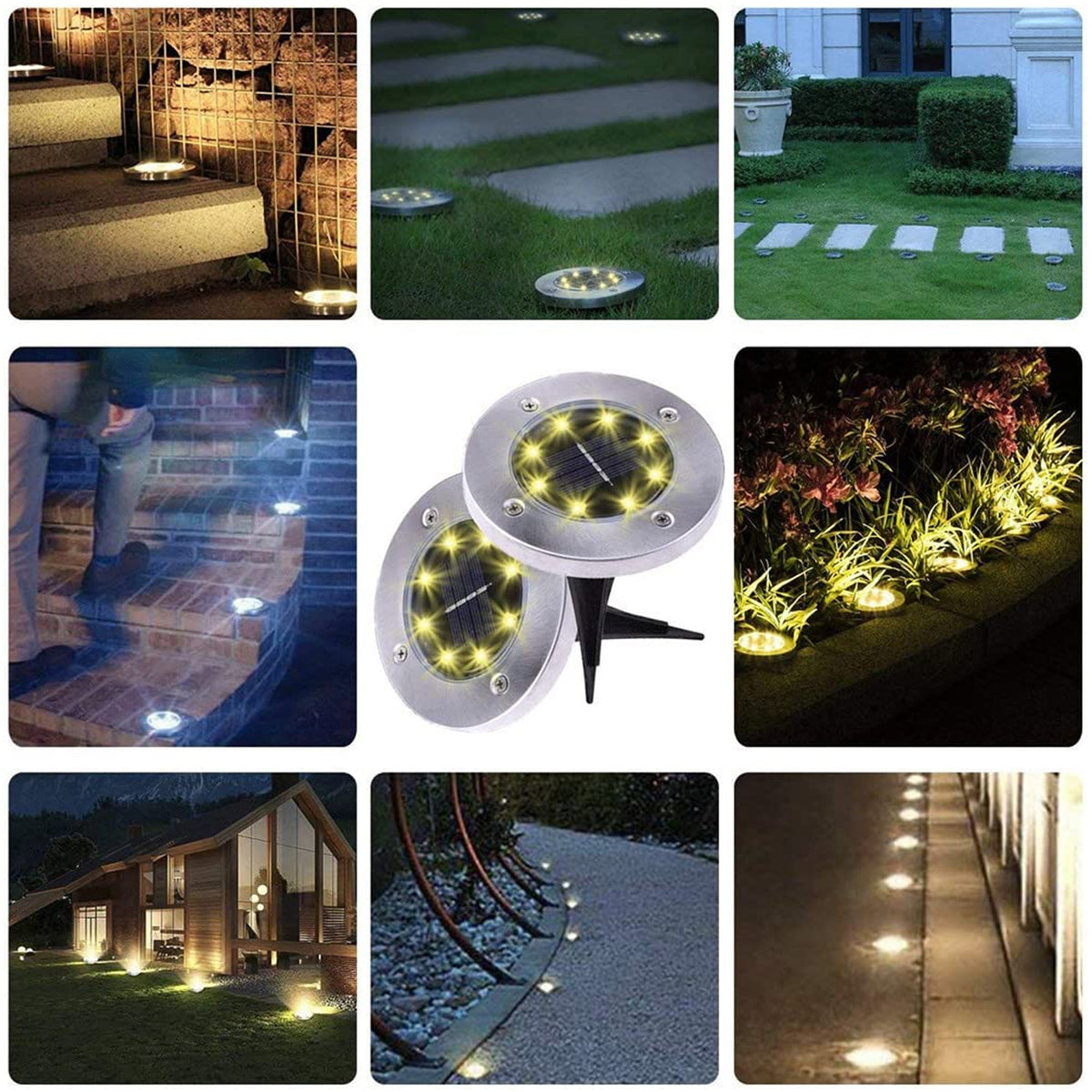 Solar Powered Led Garden Lights (4 Pc)