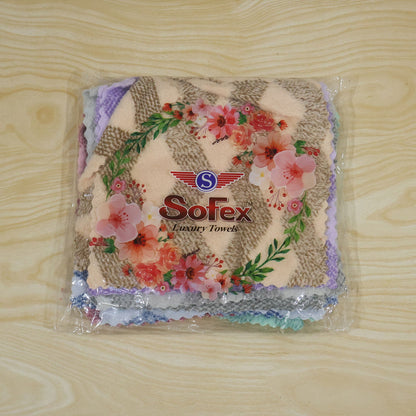 Women Soft Cotton Handkerchiefs Rumal Chevron Pattern (12 Pc Set 25x25 Cm)