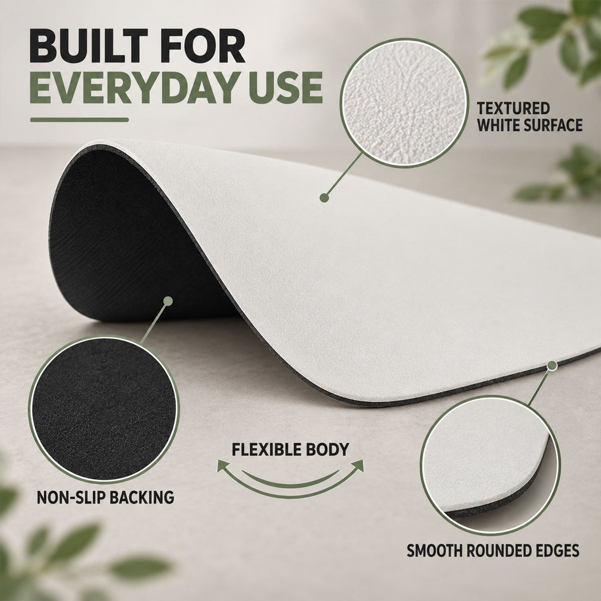 Decorative Rounded Floor Mat With Textured Surface For Home (1 Pc 60x40 Cm)