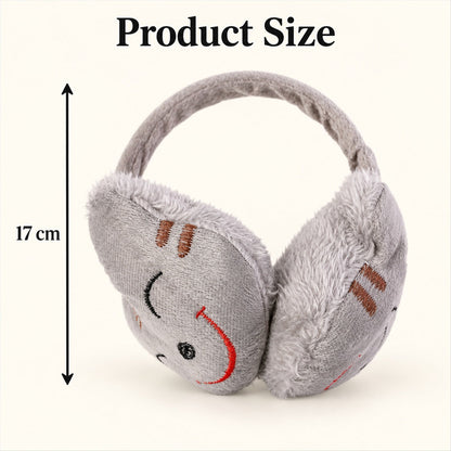 Smiley Plush Winter Warm Ear Muffs For Everyday Cold Weather Wear (1 Pc)