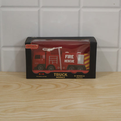 Pullback Fire Rescue Truck Toy With Movable Nozzle For Kids Indoor Play (1 Pc)