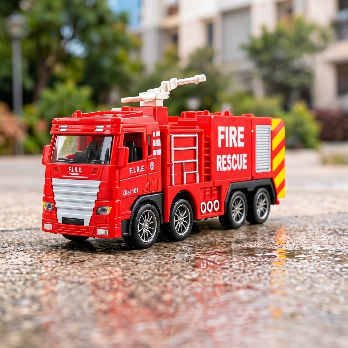 Pullback Fire Rescue Truck Toy With Movable Nozzle For Kids Indoor Play (1 Pc)
