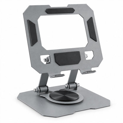 Foldable Metal Phone And Tablet Stand With Rotating Base (1 Pc)