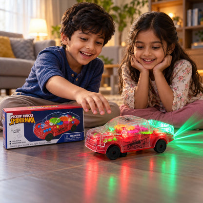 Transparent Gear Toy Car With Lights And Sound For Kids Indoor Play (1 Pc)