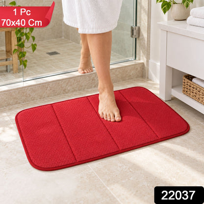 Padded Bathroom Floor Mat With Textured Top And Mesh Back (1 Pc 70x40 Cm)