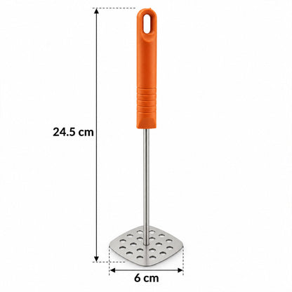 Stainless Steel Potato Masher With Plastic Handle For Pav Bhaji And Vegetables (1 Pc)